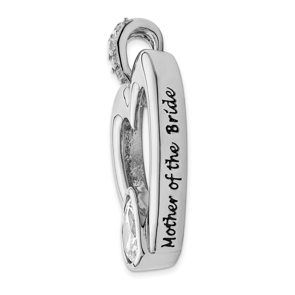 Sterling Silver CZ Antiqued Mother Of The Bride 18in. Necklace