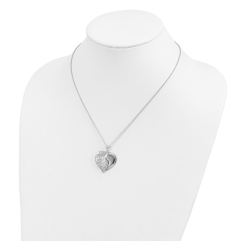 Sentimental Expressions Sterling Silver Rhodium-plated CZ My Daughter, My Heart's Treasure 18in Necklace 18 Inches