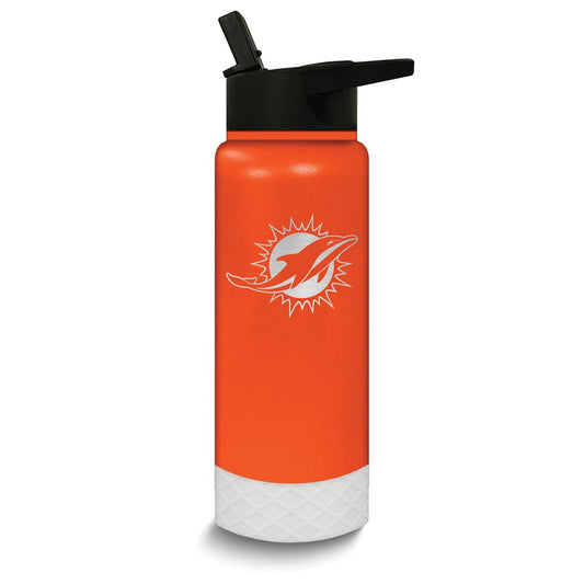 NFL Miami Dolphins Stainless Steel Silicone Grip 24 oz. Water Bottle B