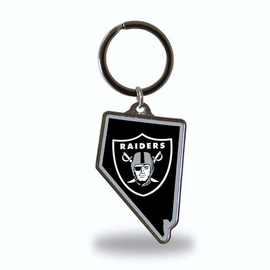 Rico Industries NFL Las Vegas Raiders State Shape Keychain