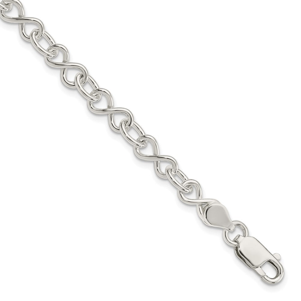 Sterling Silver Polished Fancy Link Bracelet 7.5 inches
