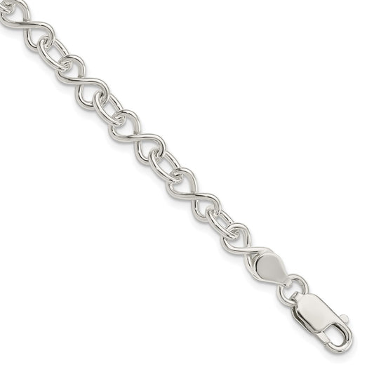Sterling Silver Polished Fancy Link Bracelet 7.5 inches
