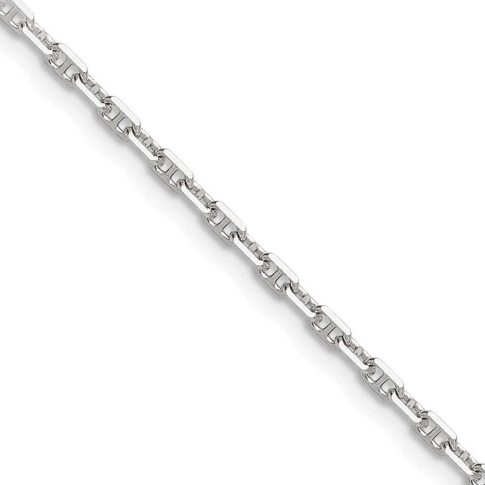 Sterling Silver Polished and D/C 2mm Mariner Link Chain
