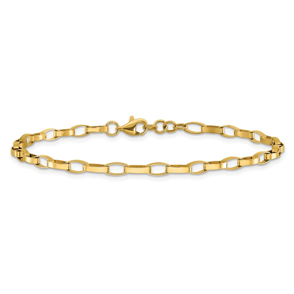 14K Polished Fancy Link with .5in ext. Bracelet 7.5  inches