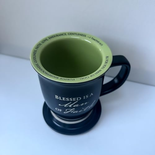 Mug-Grace Outpoured-Man Of Faith-Brown/White Interior W/Coaster/Lid