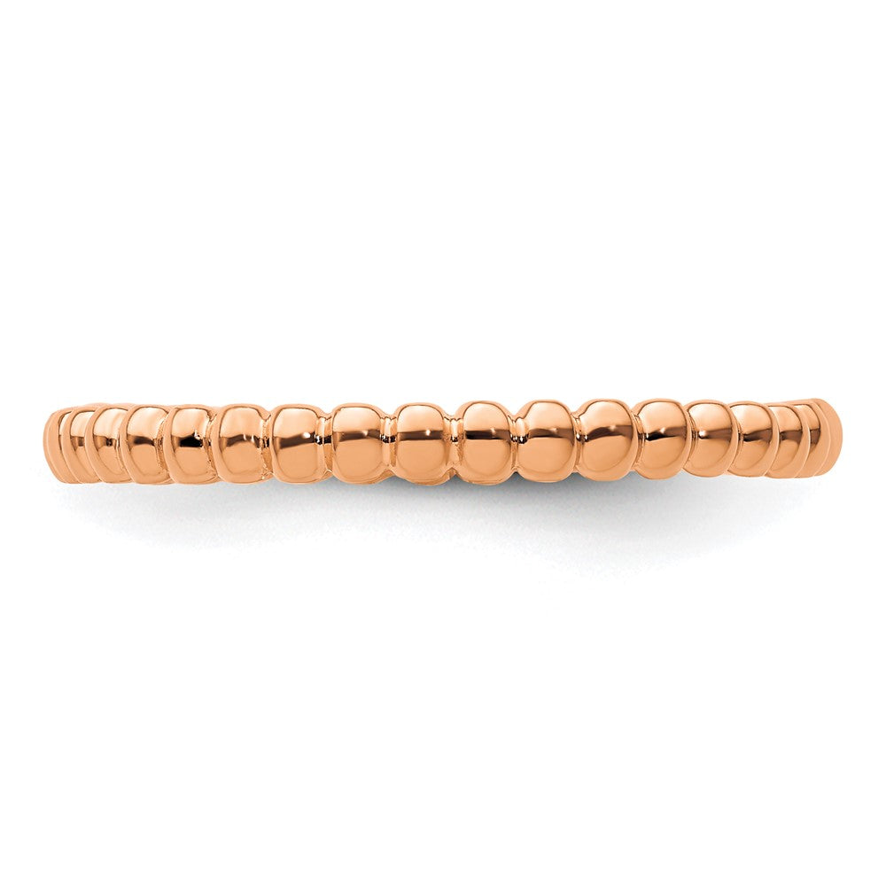 Sterling Silver Stackable Expressions Pink-plated Beaded Ring Size -8