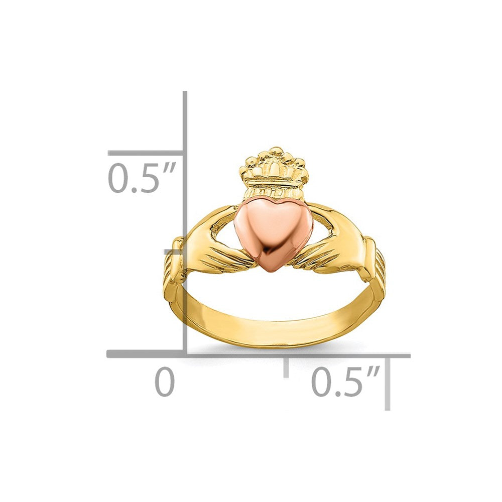 14k Two-tone Baby Claddagh Ring Size 1