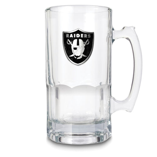 NFL Las Vegas Raiders Glass 32 ounce Macho Mug with Emblem