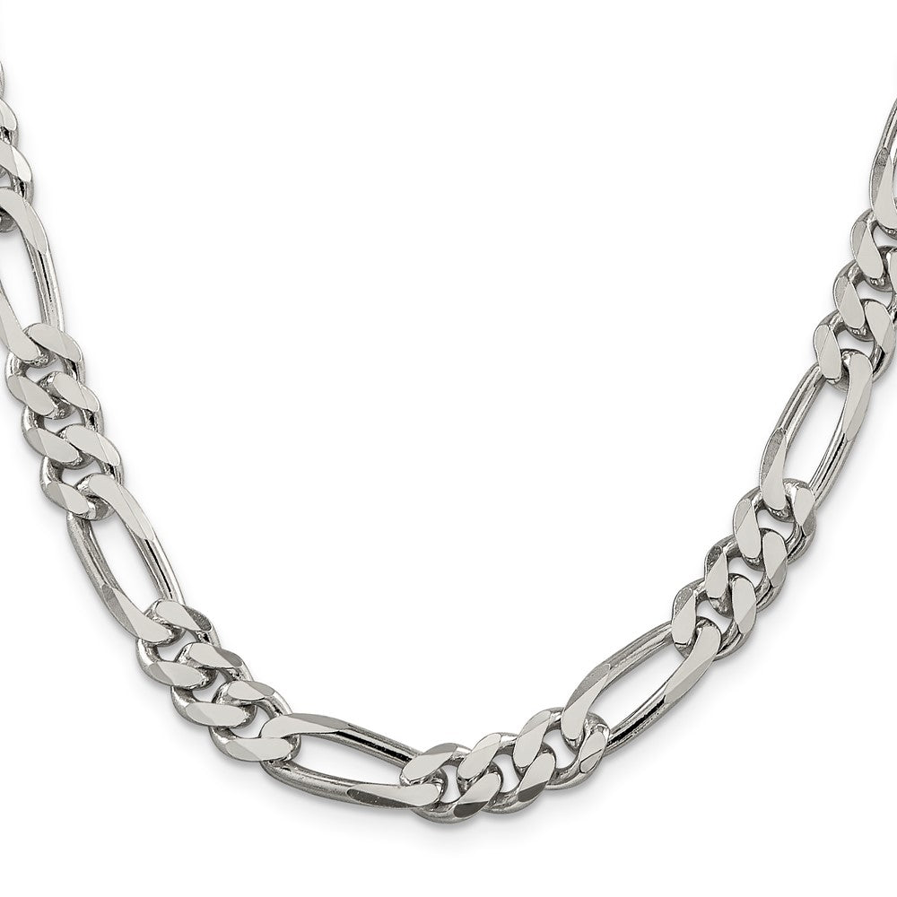 Sterling Silver 8mm Figaro Chain 30 Inches