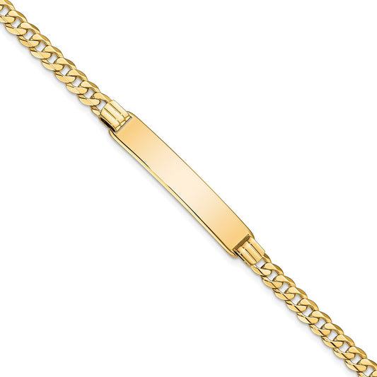 14K Curb Link ID Bracelet 7  inches