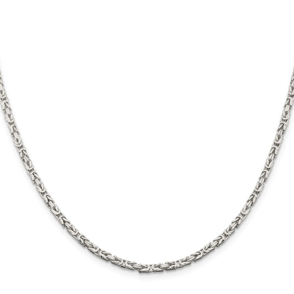 Sterling Silver 2.5mm Byzantine Chain 30 Inches