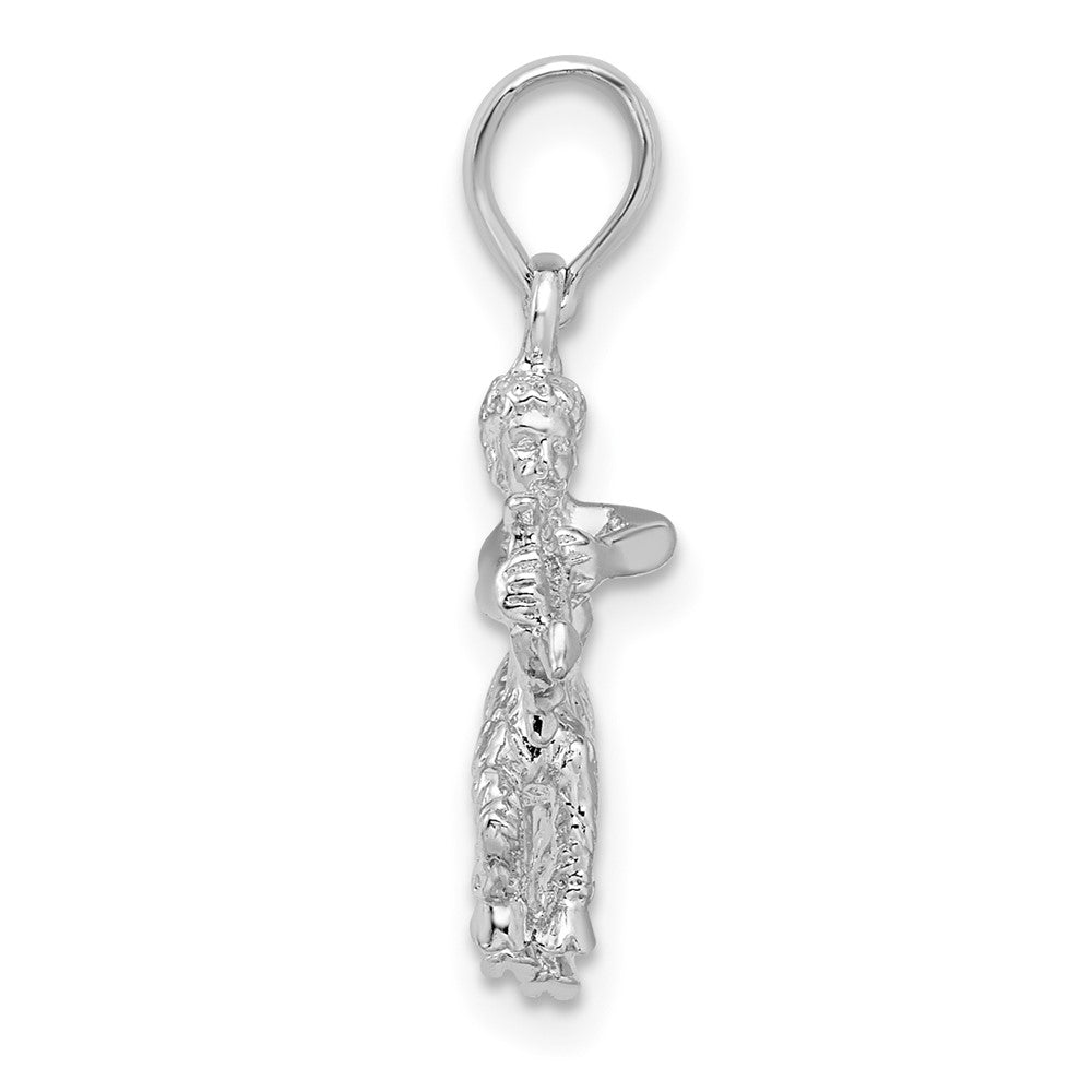 De-Ani Sterling Silver Rhodium-Plated Polished 3D Sagittarius Zodiac Pendant
