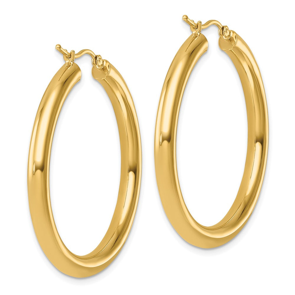 14k Polished 4mm Polished Hoop Earrings