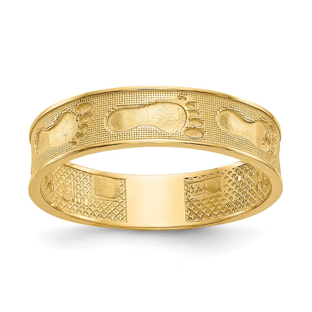 14K Footprints In The Sand Ring Size 6