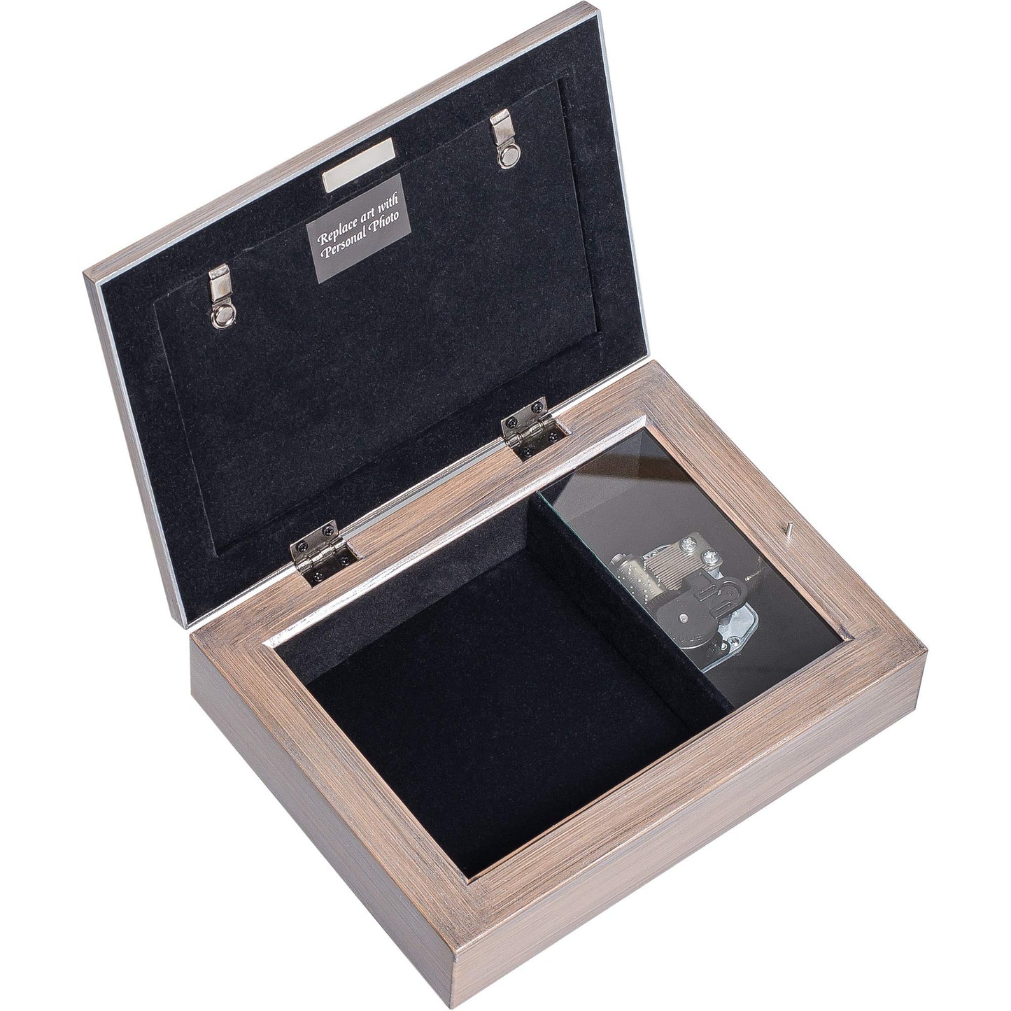 Jeweled Woodgrain Resin SISTER Sentiment Music Box (Plays You Light Up My Life) Q-GM18585