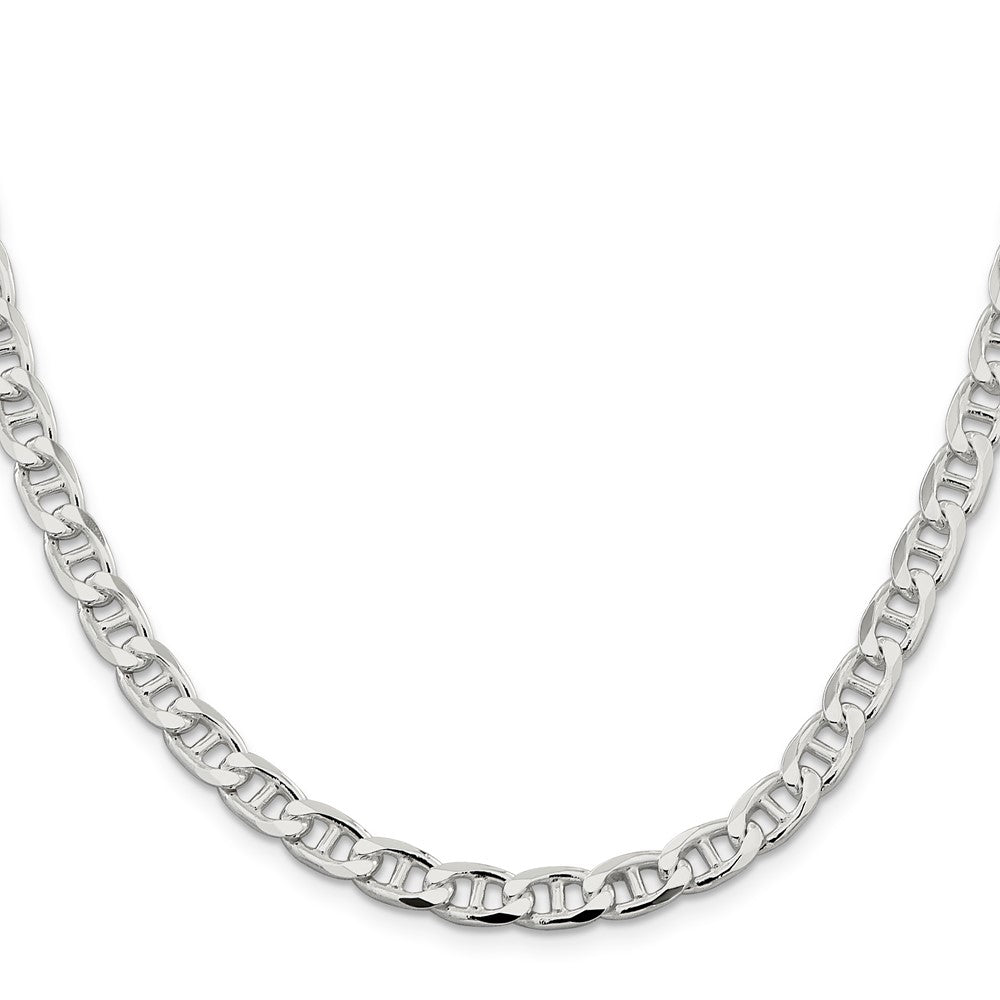 Sterling Silver 6.5mm D/C Flat Anchor Curb Chain 20 Inches