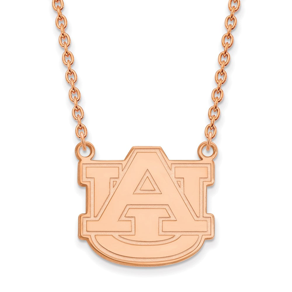 Sterling Silver Rose Gold-plated LogoArt Auburn University Large Pendant w/