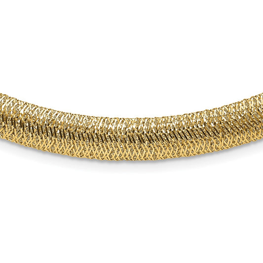 14K Polished Woven Dome Necklace