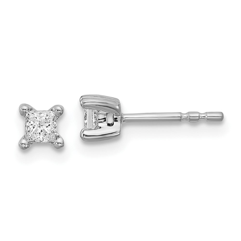 14k White Gold 1/3 ctw Lab Grown Diamond VS+ F+ Princess 4 Prong Heavy Wt. Stud Earrings