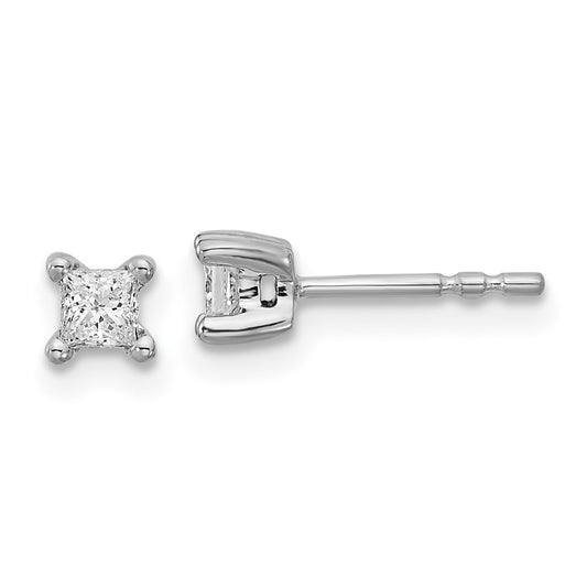 14k White Gold 1/3 ctw Lab Grown Diamond VS+ F+ Princess 4 Prong Heavy Wt. Stud Earrings