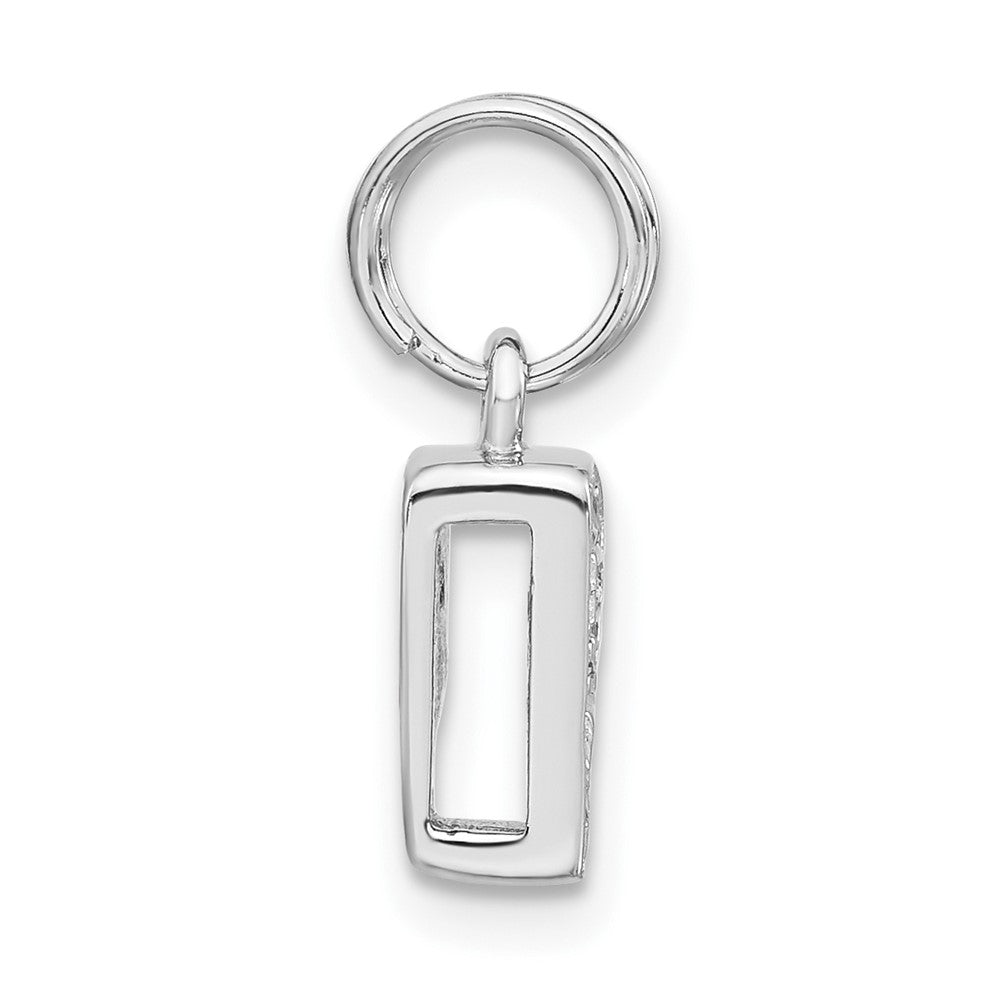 Sterling Silver Polished CZ Initial P Charm
