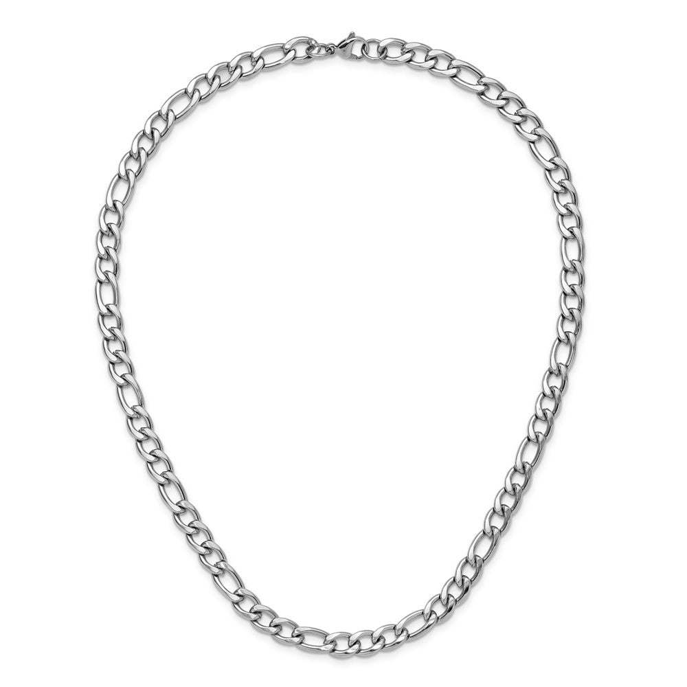 Chisel Stainless Steel Polished 7.5mm 20 inch Figaro Chain