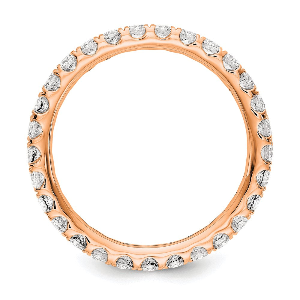14k Rose Gold 1 carat Lab Grown Diamond VS/SI+ G+ Size 4 Shared Prong Eternity Band