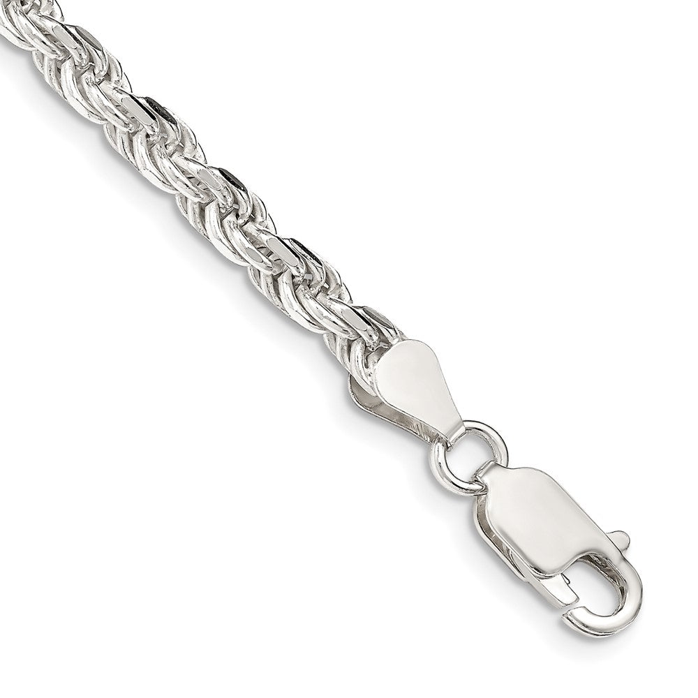 Sterling Silver 4.25mm Diamond-cut Rope Chain 8 inches
