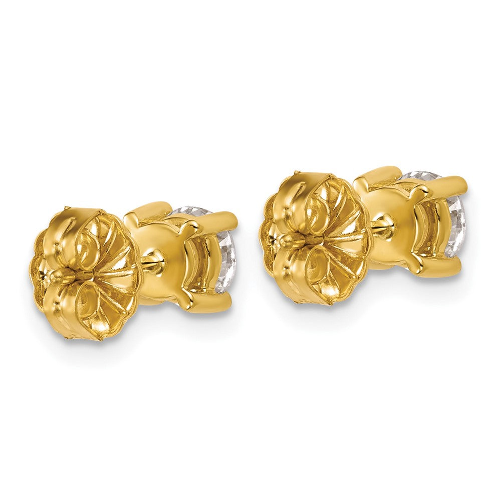14k Yellow Gold 1 1/4 ctw Lab Grown Diamond VS+ F+ Round 4 Prong Heavy Wt. Stud Earrings