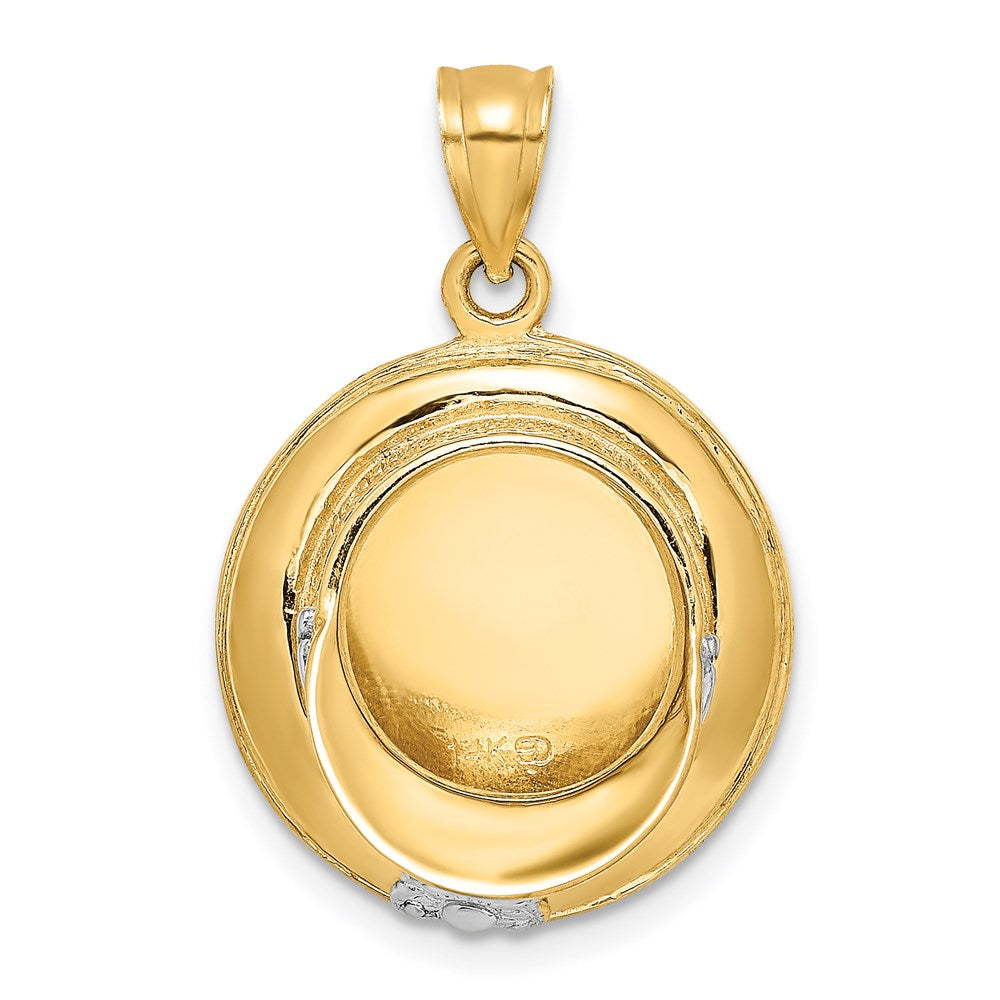 14k w/Rhodium 3-D Police Hat Charm