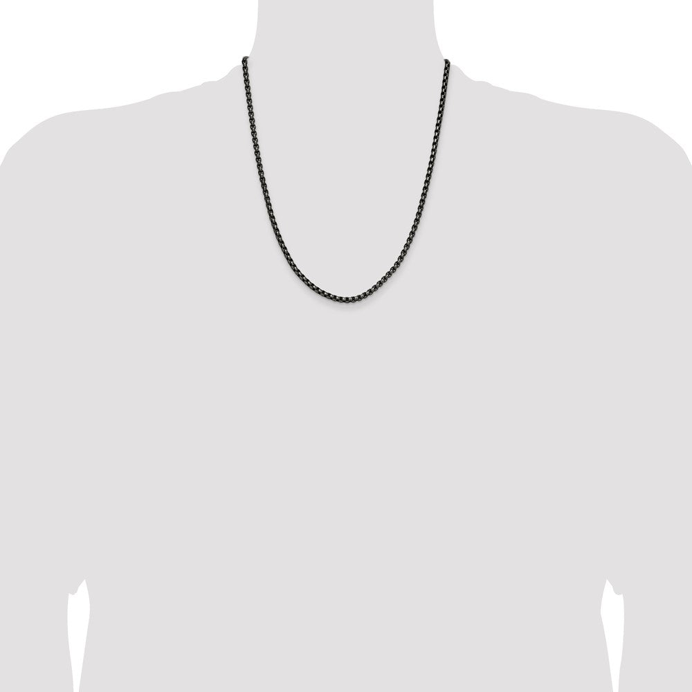 Stainless Steel Antiqued and Polished 3.9mm Rounded Box Chain