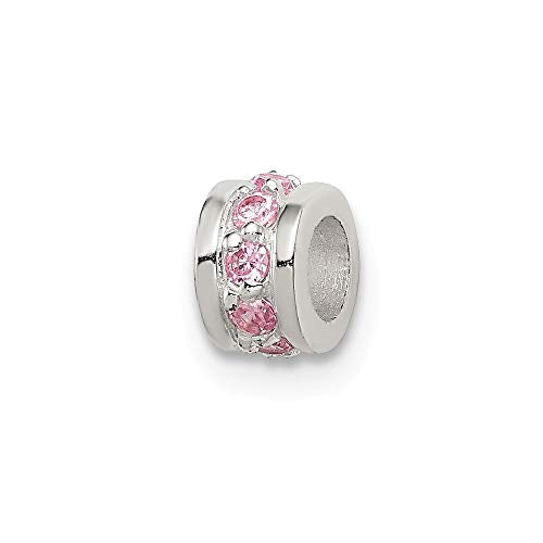Sterling Silver Pink CZ Spacer Enhancer