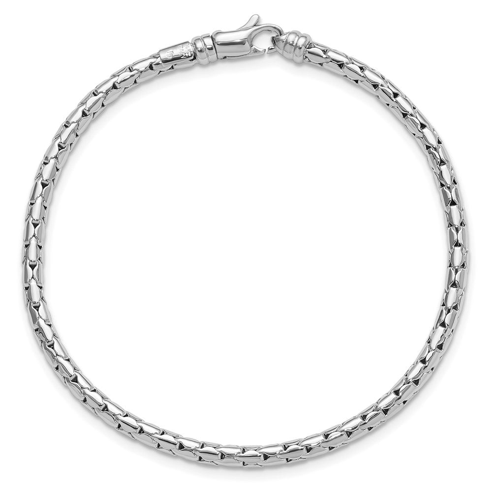 14K White Gold Polished Fancy Bracelet 7.5  inches