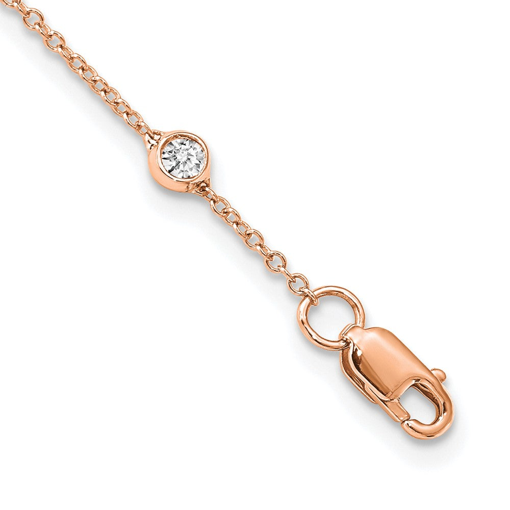 True Origin 14K Rose Gold 1 1/3 carat Lab Grown Diamond VS+ F+ Complete 20 Station 20 in Necklace
