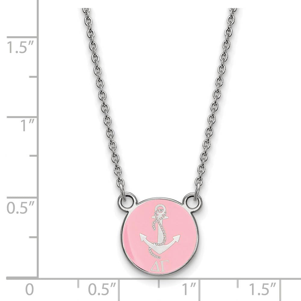 Sterling Silver 18in Official Licensed Greek Sororities Delta Gamma (??) XS Enamel Pendant w/Necklace