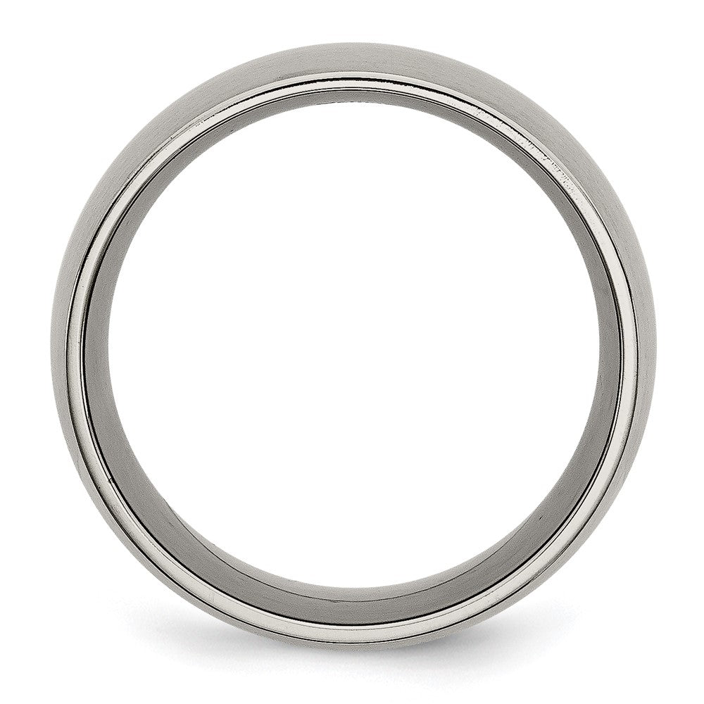 Titanium Brushed 12mm Half Round Band Size - 13.5