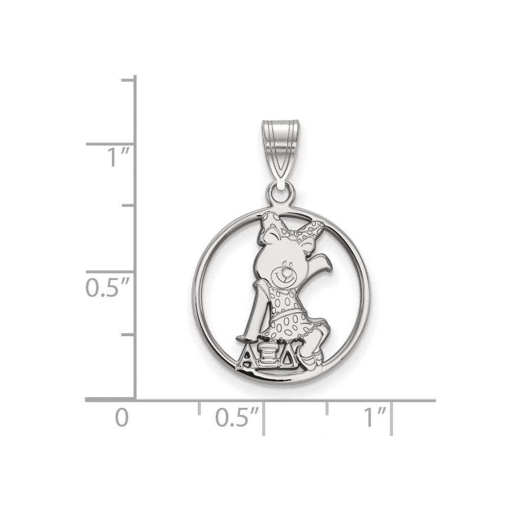 Sterling Silver Alpha Xi Delta Medium Circle Pendant