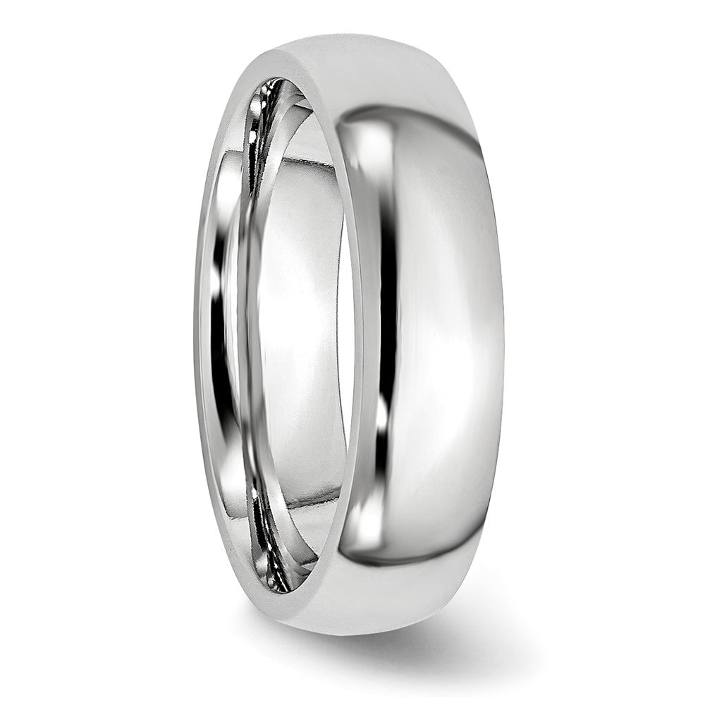 Cobalt Polished 6mm Half Round Band Size - 8
