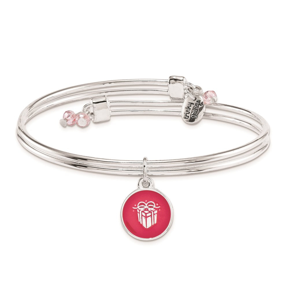 Silver-tone Trinky Things Birthday Box of Bling Bangle Bracelet/Card