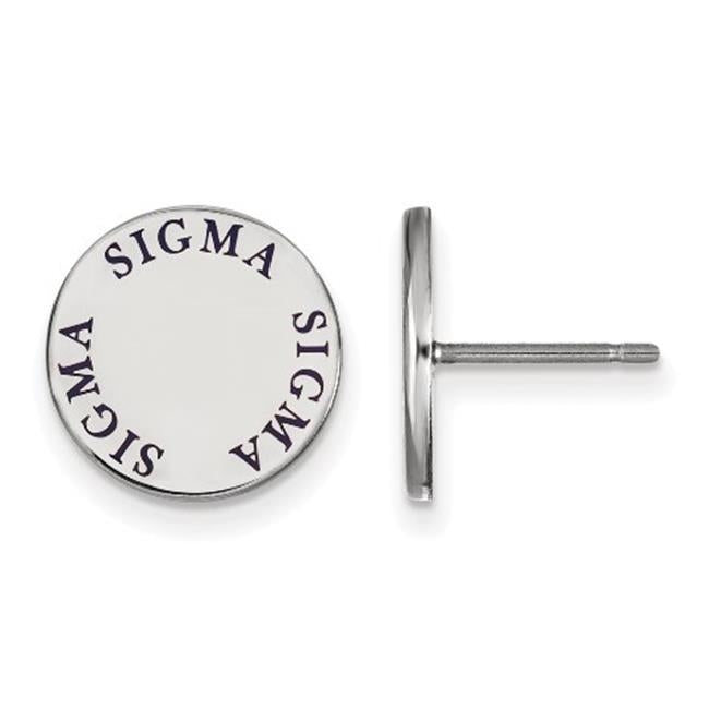 Sterling Silver Official Licensed Greek Sororities Sigma Sigma Sigma (???) Enameled Post Earrings