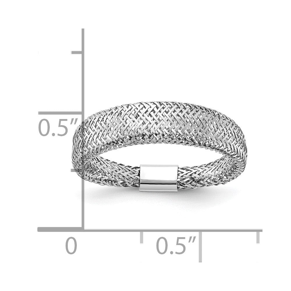 14K w/Rhodium Mesh Tapered Stretch Ring