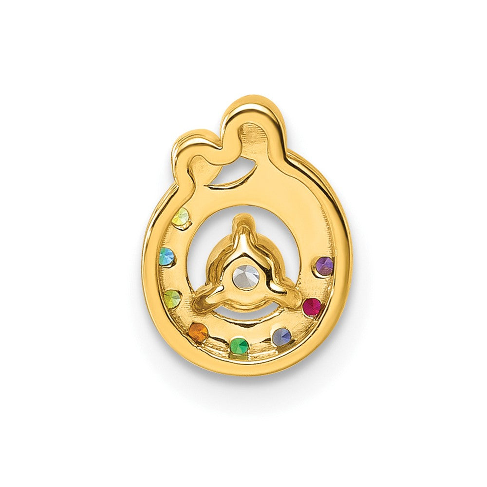 14k 8 Birthstone and Dia Mother/Child Chain Slide Semi-mount