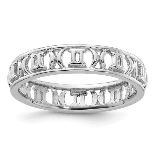 Sterling Silver Stackable Expressions Gemini Zodiac Ring Size -6