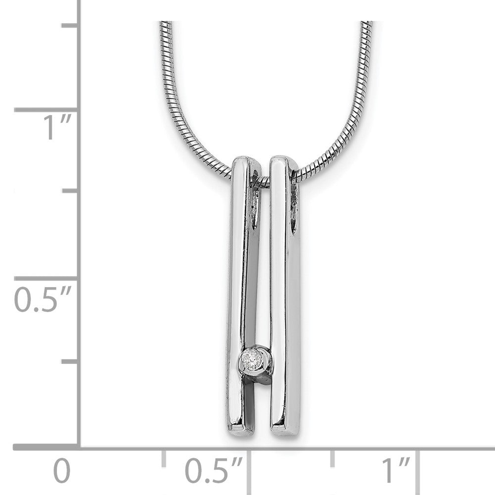 White Ice Sterling Silver Rhodium-plated 18 Inch Diamond Necklace with 2 Inch Extender 18 Inches