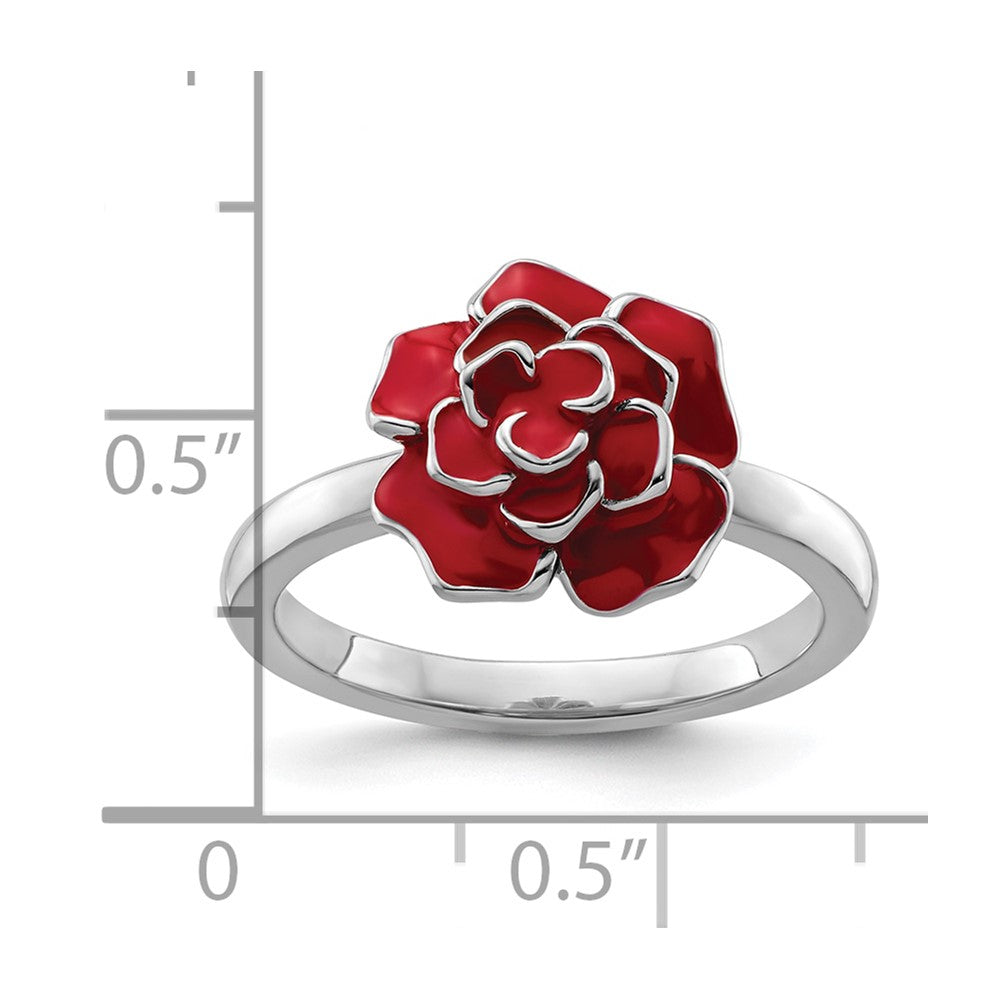 Sterling Silver Stackable Expressions Rose Ring Size -6