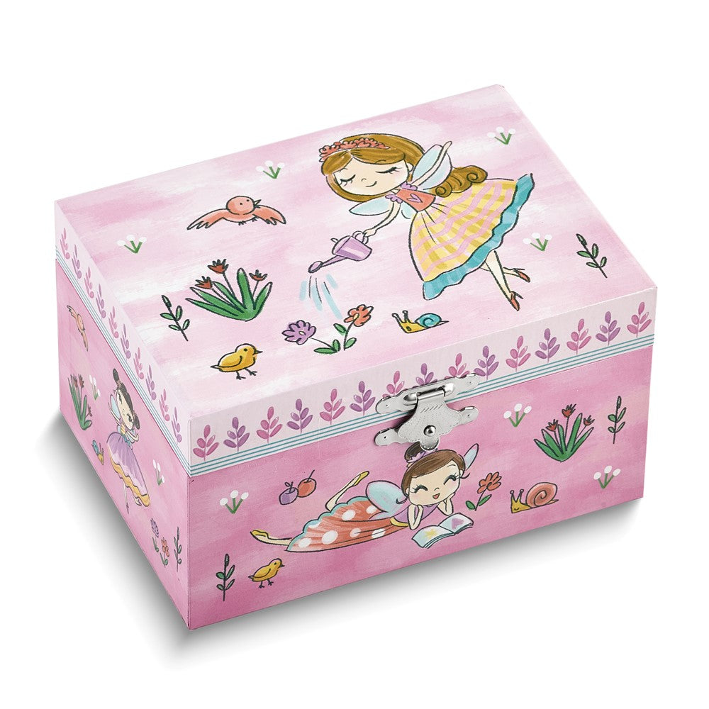 Childrens Garden Fairy Mirrored Musical Jewelry Box (Plays Greensleeves)