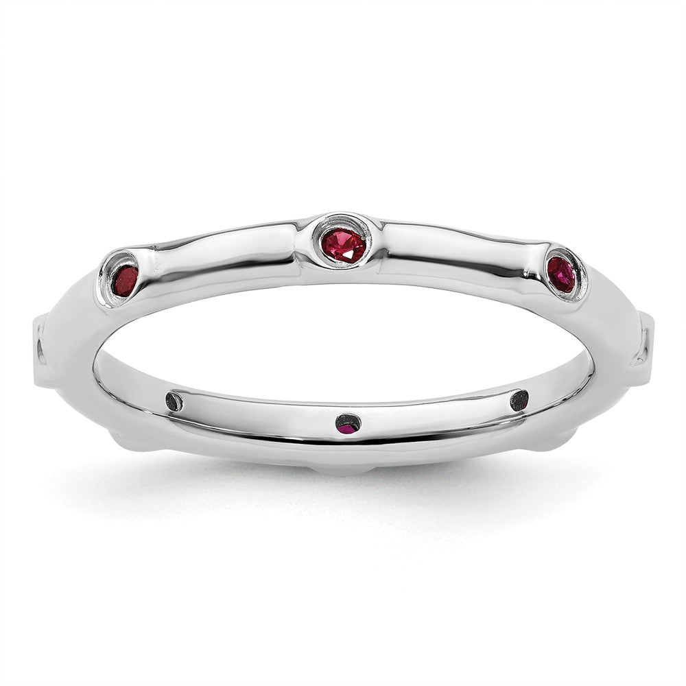 Sterling Silver Stackable Expressions Created Ruby Ring Size -10
