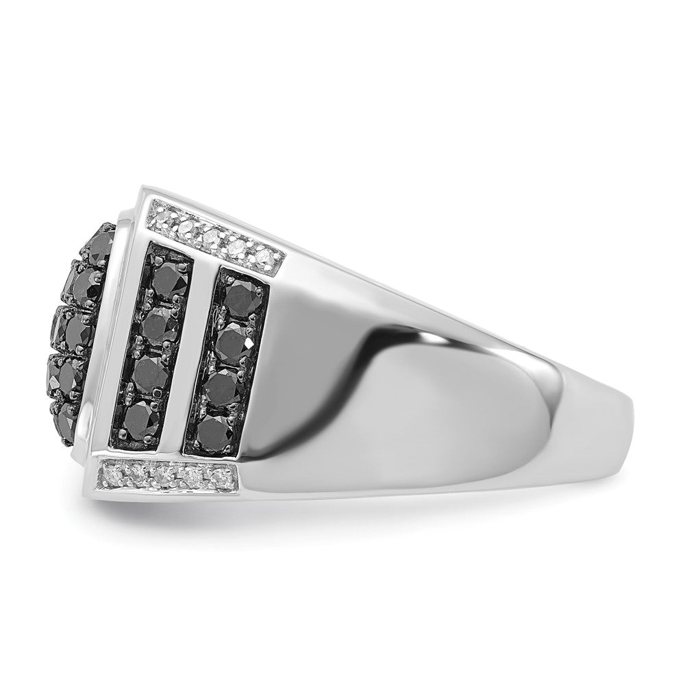 Sterling Silver Black Sapphire & Diamond Ring