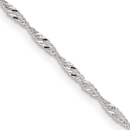 Sterling Silver 1.75mm Singapore Chain 16 Inches