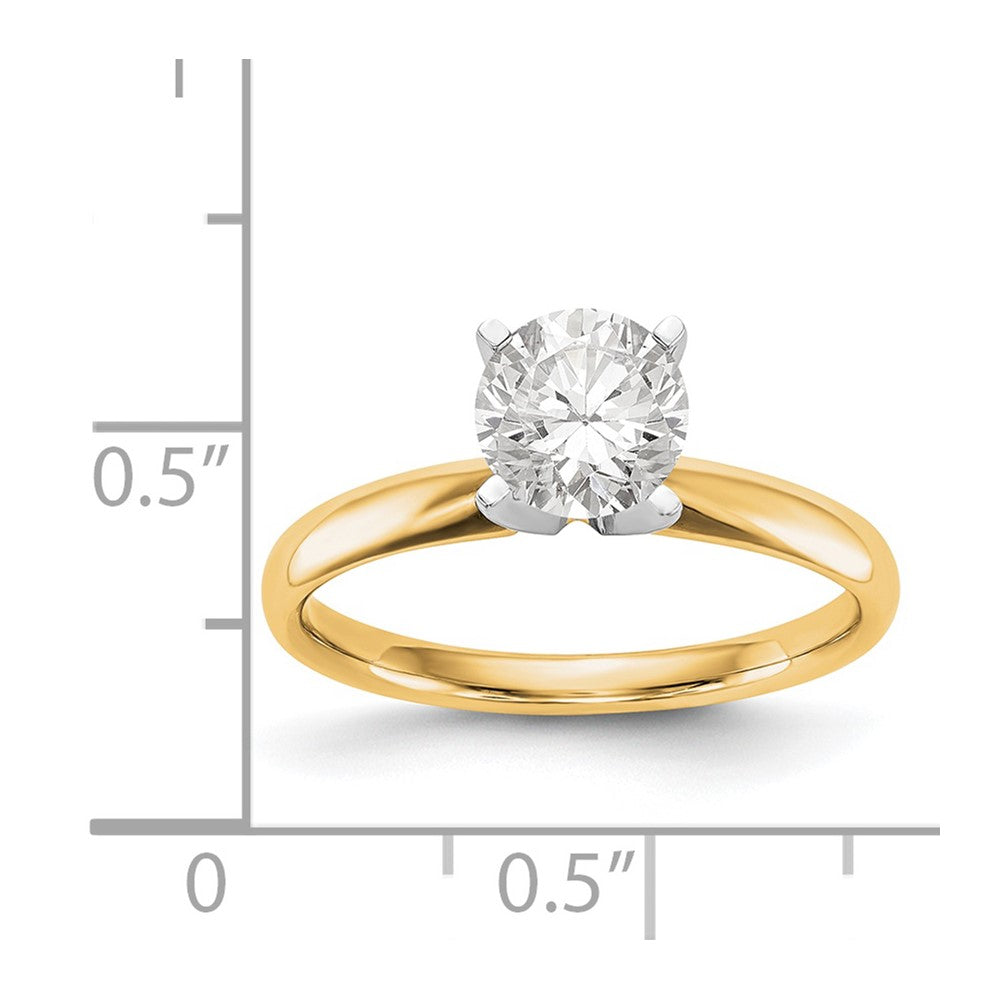 14k Two-Tone 1.25 carat Lightweight Comfort-Fit 4-Prong Round Solitaire Ring Mounting